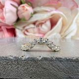0.4ct Round Cut Moissanite Curved Women Wedding Band 14k White Gold Plated