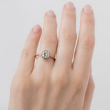 2ct Round Cut Diamond Engagement Ring Milgrain Halo Solitaire 14k Dual Gold Over