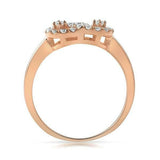 0.25ct Round Cut Diamond Engagement Ring Interlocked Design 14k Rose Gold Finish