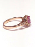 2Ct Oval Cut Pink Sapphire Diamond Vintage Engagement Ring 14K Rose Gold Finish