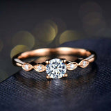 1.6ct Round Cut Diamond Engagement Ring Five Stone Solitaire 14k Rose Gold Over