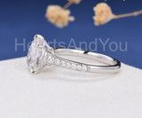 2.1ct Pear Simulated Diamond Solitaire with Accents Ring 14k White Gold Plated