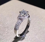 2ct Round Cut Diamond Engagement Ring 14k White Gold Finish Solitaire for Women