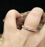 0.7ct Round Cut Diamond Wedding Band Half Eternity Petite 14k White Gold Finish