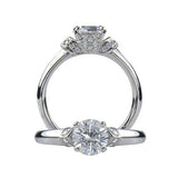 1.4ct Round Diamond Engagement Ring Solitaire Stylish Accent 14k White Gold Over