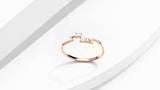 0.2ct Baguette Cut Diamond Wedding Band Zig Zag Two Stone 14k Rose Gold Finish