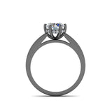 0.5ct Round Cut VVS1 D Diamond Solitaire Engagement Ring 14k Black Gold Finish