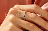 0.5ct Marquise Cut Simulated Sapphire Minimalist Wed Band 14k Yellow Gold Plated