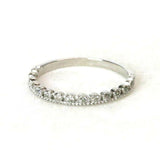 0.9ct Round Cut Diamond Wedding Band Stackable Half Eternity 14k White Gold Over