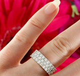 4ct Round Cut Diamond Wide Eternity Wedding Ring Band 14k White Gold Finish