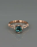 1.25Ct Round Cut London Blue Topaz Split Band Solitaire Ring 14K Rose Gold Over