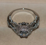 3ct Round Cut Diamond Engagement Ring 14k White Gold Finish Double Halo Infinity