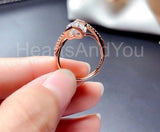 0.5ct Round Cut Moissanite Split Shank Engagement Ring 14k Rose Gold Plated
