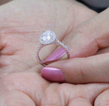 3.3Ct Pear Cut Diamond Accent Halo Design Engagement Ring 14K White Gold Finish