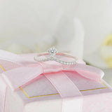 0.3ct Round Cut Diamond Crown Solitaire Engagement Ring 14k White Gold Finish