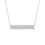 1ct Asscher Cut Diamond 7Stone Horizontal Pendant 14k White Gold Finish NO CHAIN