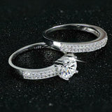 4.5Ct Round Cut Diamond Bridal Set Two Row Accent Ring Band 14K White Gold Over