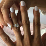 1.2ct Cushion Cut Diamond Accent Solitaire Engagement Ring 14k Rose Gold Finish