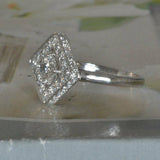 2.6ct Round Cut Diamond Engagement Ring Halo Solitaire 14k White Gold Finish