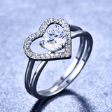 2ct Round Cut Diamond Engagement Ring 14k White Gold Over Love Couple Bridal Set