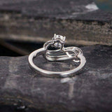 2.1ct Round Cut Diamond Engagement Ring 14k White Gold Finish Stackable Infinity