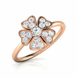 2Ct Round Cut Diamond Nature Inspired Floral Engagement Ring 14K Rose Gold Over