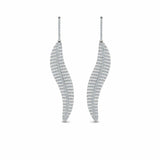 1ct Round Cut Diamond Bird Feather Drop Earring Women 14k White Rose Gold Finish