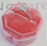 2ct Princess Cut Diamond Accent Solitaire Engagement Ring 14k White Gold Finish