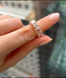 2ct Multi Cut Simulated Diamond Full Eternity Wedding Band 14k White Gold Plated