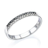 1.2ct Round Cut Diamond Wedding Band Two Row Half Eternity 14k White Gold Finish