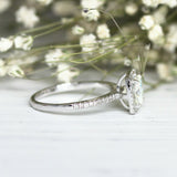 3Ct Cushion Cut DVVS1 Diamond Accents Halo Engagement Ring 14K White Gold Finish