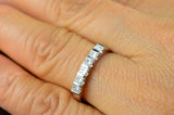 3Ct Princess Cut Diamond Six Stone Stackable Engagement Ring 14K White Gold Over