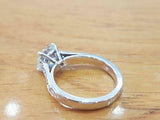 2.2ct Round Cut Diamond Accent Solitaire Engagement Ring 14k White Gold Finish
