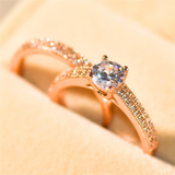 2.1ct Round Cut Diamond Engagement Ring 14k RoseGold Finish Solitaire Bridal Set