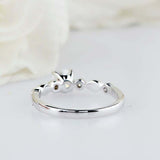 1.6ct Round Cut Diamond Milgrain Solitaire with Accent Ring 14k WhiteGold Finish