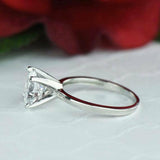 1CT ROUND CUT VVS1 D DIAMOND SOLITAIRE ENGAGEMENT RING 14K WHITE GOLD FINISH