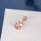 1ct Oval Cut Simulated Morganite Solitaire Pendant 14k Rose Gold Plated NO CHAIN