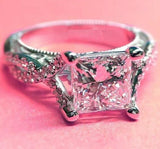 2ct Princess Cut Diamond Solitaire Infinity Engagement Ring 14k WhiteGold Finish