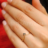 0.1ct Round Simulated Black Diamond Curved Wedding Band 14K Yellow Gold Plated