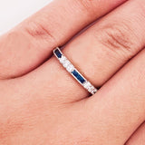0.5ct Baguette Cut Simulated Sapphire Eternity Wedding Band 14k WhiteGold Plated