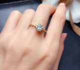 1.2ct Engagement Ring Round Cut Diamond Minimalist Design 14k Yellow Gold Finish