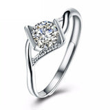 0.5ct Round Cut Diamond Engagement Ring 18k White Gold Finish Solitaire Promise