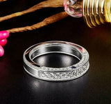 2.5ct Round Cut Diamond Wedding Ring Band 14k White Gold Over Milgrain Eternity