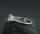 2.2ct Round Cut Moissanite Three Stone Engagement Ring 14k White Gold Plated