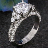2ct Round Cut Diamond Elegant Solitaire Engagement Ring 14k White Gold Finish