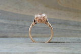 1.7ct Oval Peach Morganite Filigree Solitaire Engagement Ring 18k Rose Gold Over