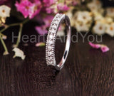 0.5ct Round Moissanite Eternity Dainty Stacking Wed Band 14k White Gold Plated