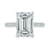 1.7ct Emerald Cut Diamond Engagement Ring 14k WhiteGold Finish Accents Solitaire