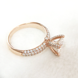 2.5ct Round Cut Diamond Engagement Ring 18k Rose Gold Finish Accents Solitaire