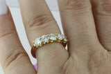 Five Stone Anniversary Wedding Ring Band 1ct Round Diamond 14k Yellow Gold Over